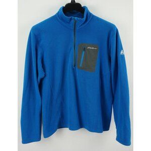 Eddie Bauer First Ascent Men's Large Blue Half Zip‎ Fleece Hiking Sweater Jacket